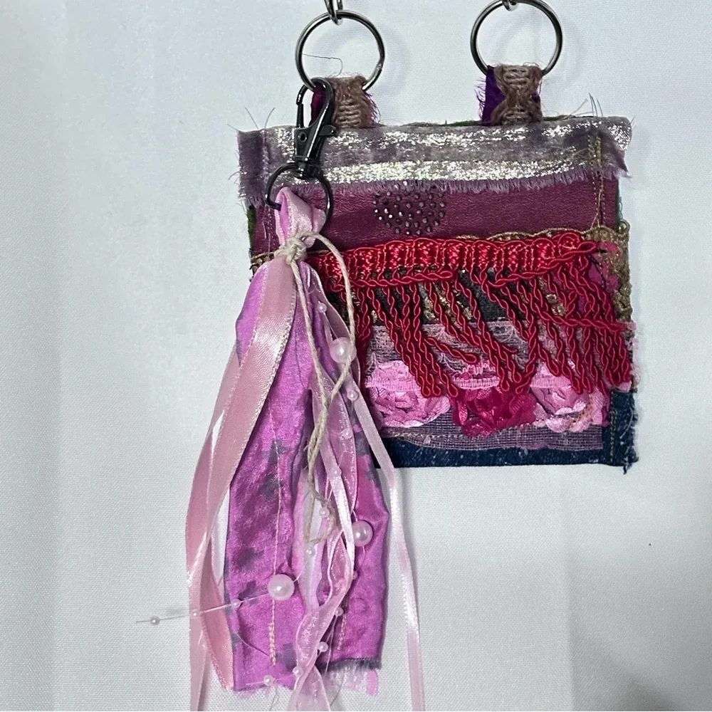 RUBYRUDI Necklace Purse, Hand Crafted, Amulet Wallet Pouch Artisan OOAK Signed